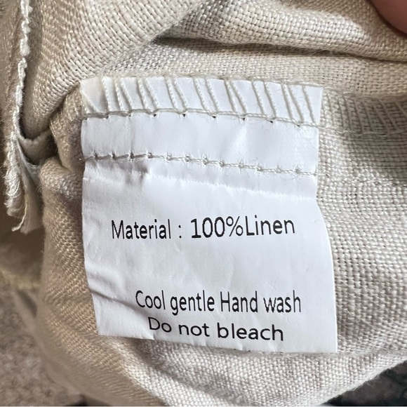 IXIMO Womens Pants Barrel Leg Linen XXL Lagenlook Coastal Beach Cream Athleisure - Picture 14 of 14